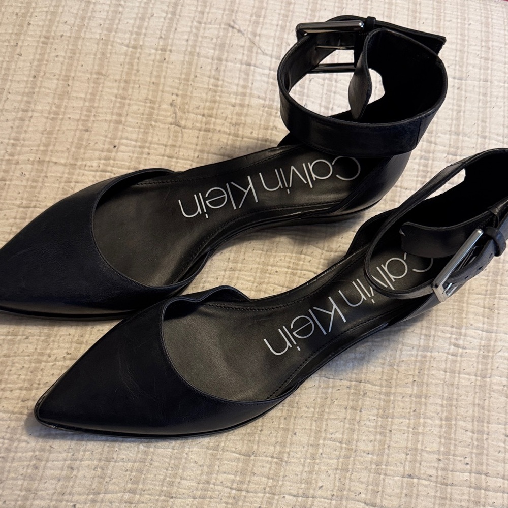 Calvin Klein Black Ankle Strap Heels